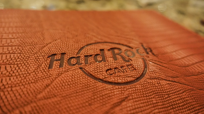 Front of the Hard Rock Cafe menu