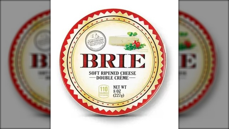 A wheel of Aldi's brie.