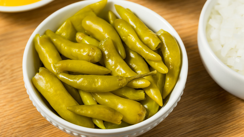 bowl of sport peppers