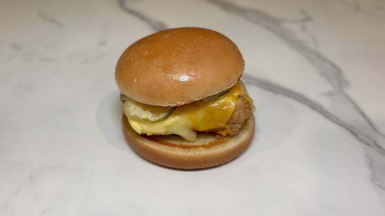 Cheesy Breakfast Sandwich on counter