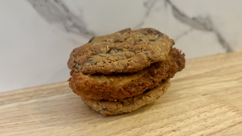 Cookie Chicken Sandwich on table