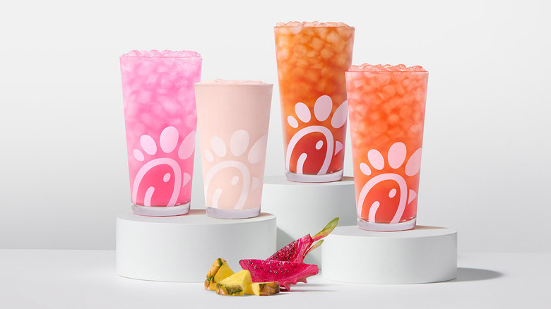 Four Pineapple Dragonfruit beverages