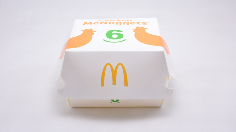 a box of Mcdonald's chicken mcnuggets against a white background