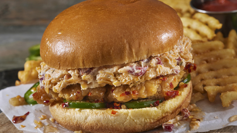 Chicken sandwich with pimento cheese