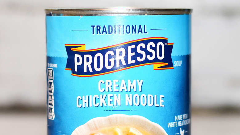 Can of Progresso chicken noodle soup