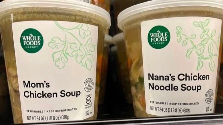 Whole Foods chicken soup tubs