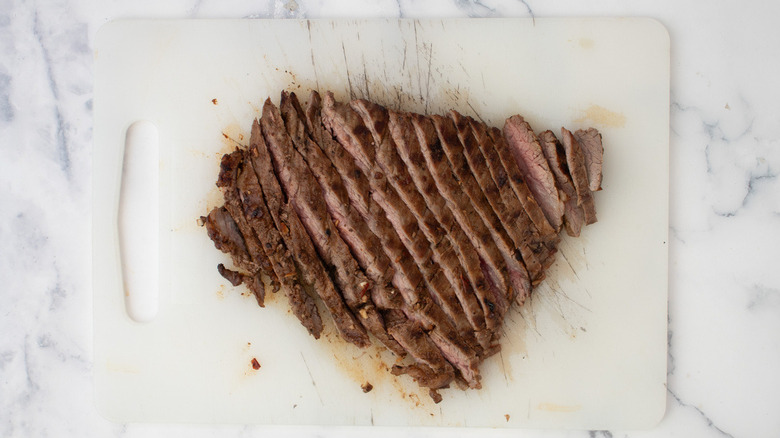 steak sliced in strips