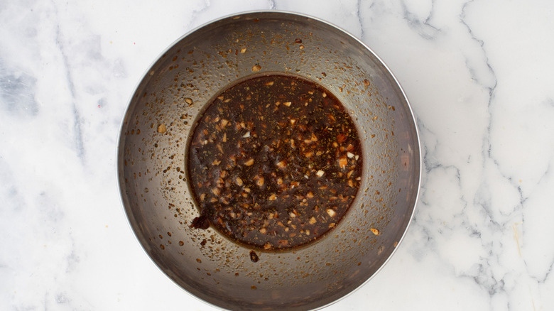 seasonings and liquid in bowl