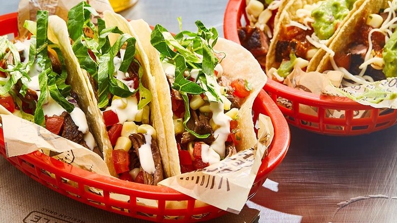 Baskets of Chipotle tacos