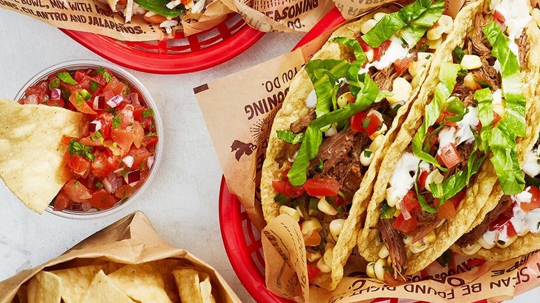 Basket of tacos from Chipotle