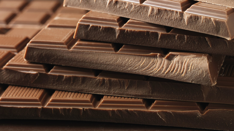 Bars of different types of chocolate