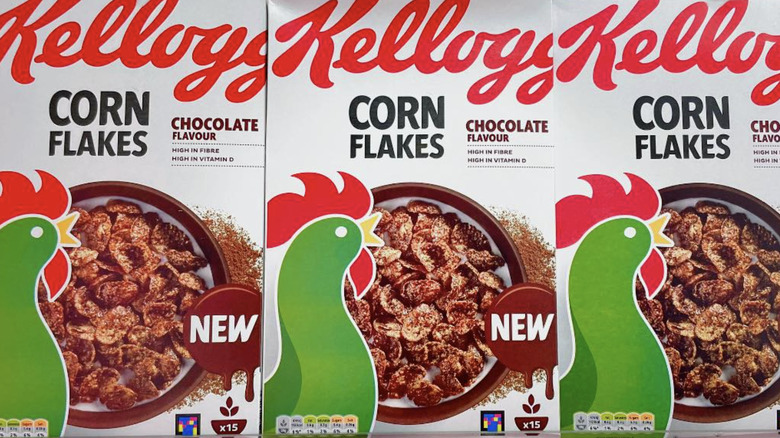 Boxes of Kellogg's Corn Flakes Chocolate Flavor