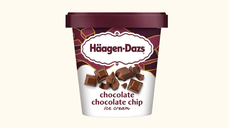 Carton of Häagen-Dazs Chocolate Chocolate Chip Ice Cream