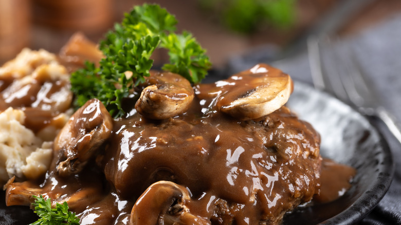 Salisbury steak with mushroom gravy