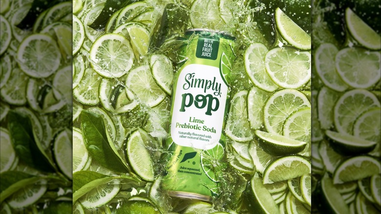 Can of Simply Pop Lime Prebiotic soda