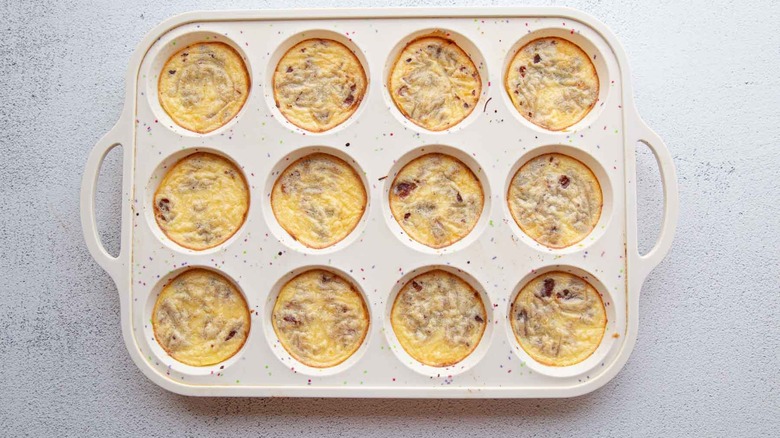 baked egg bites in a muffin tin