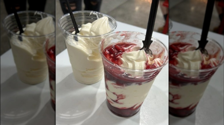 Costco ice cream cup and Costco berry sundae