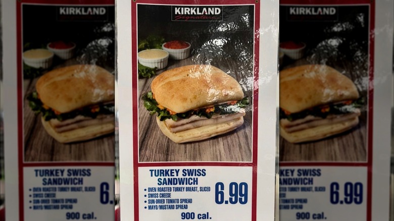 Costco turkey swiss sandwich menu listing