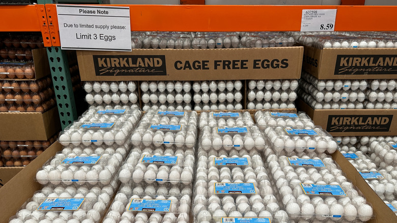 Crates of eggs at Costco