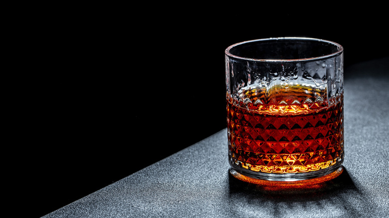 Bourbon in a rocks glass