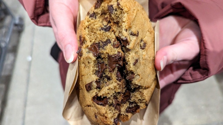 Costco chocolate chip cookie halved