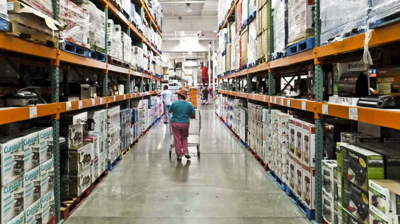 Costco aisle with shoppers