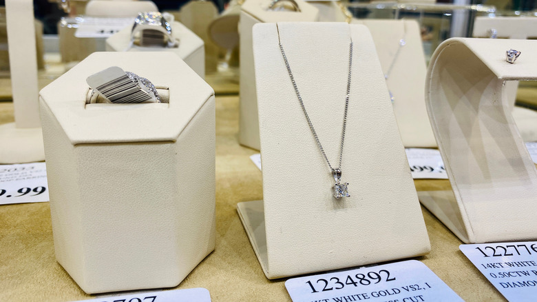 Jewelry on display at Costco