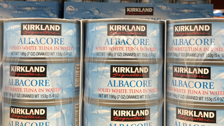 Cans of Kirkland Signature tuna