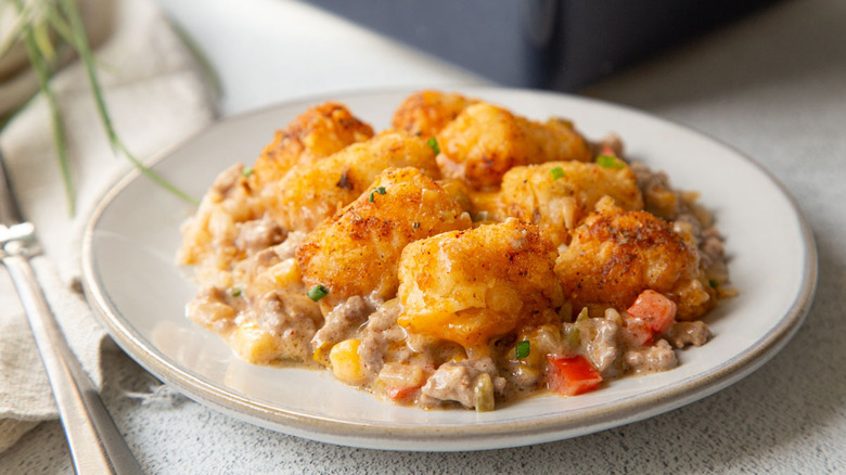 cowboy casserole portion on plate