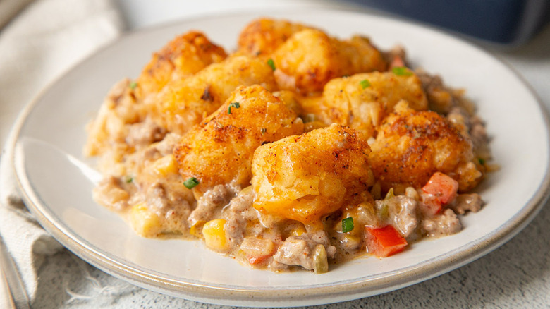 cowboy casserole portion on plate