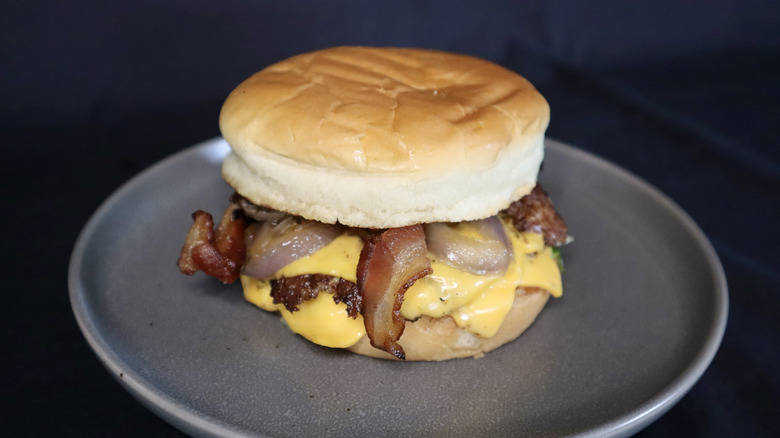 Culver's bacon cheeseburger on plate