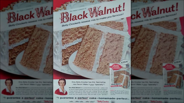 Vintage poster advertisement for Black Walnut Cake Mix