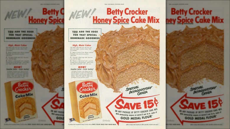 Vintage magazine ad for Betty Crocker Honey Spice Cake Mix