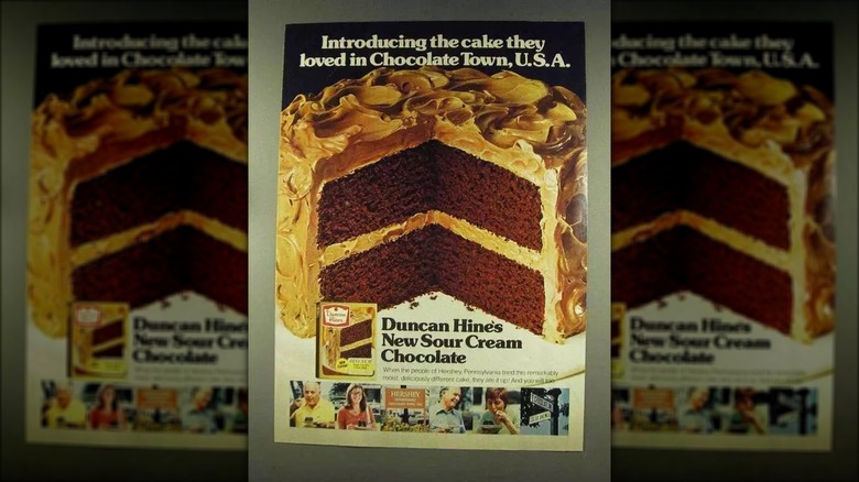 Vintage poster for Duncan Hines Sour Cream Chocolate Cake