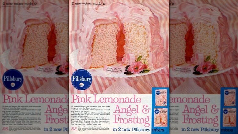 Vintage advertisement featuring Pink Lemonade Angel Cake