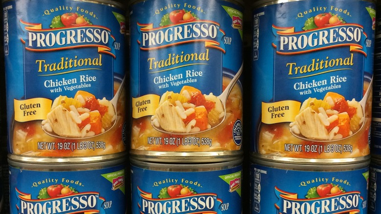 progresso soups on shelves