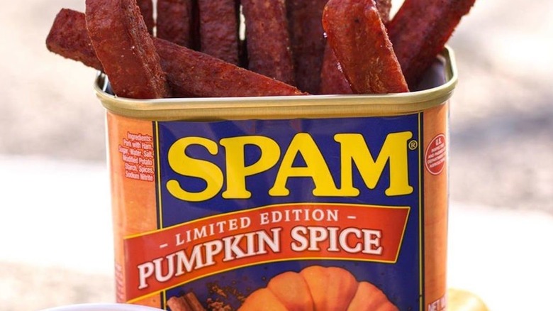 pumpkin spice spam in sticks can