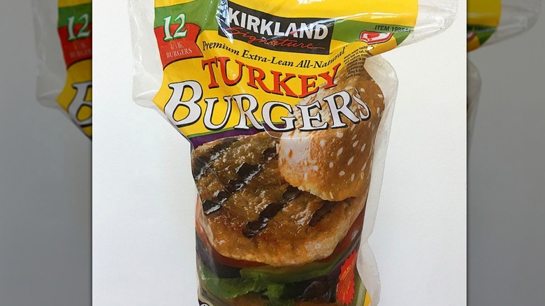 Bag of Kirkland Signature turkey burgers