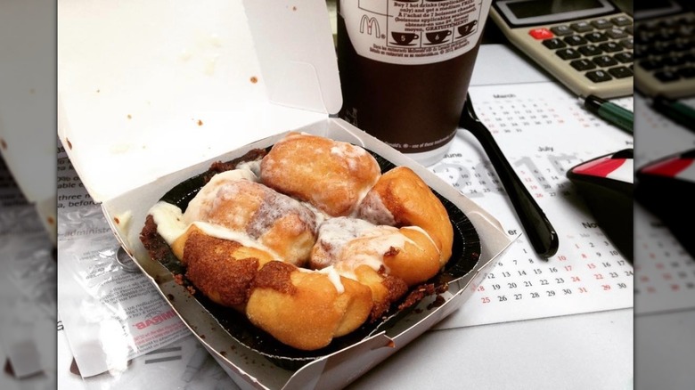 McDonald's cinnamon melts cinnamon roll in box