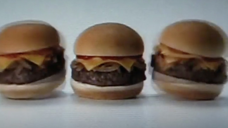 Three mini burgers from Jack in the Box