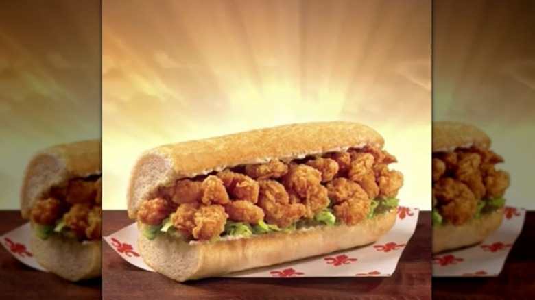 Catfish po'boy sandwich from Popeyes