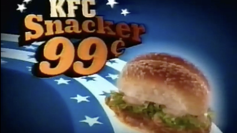 Ad for KFC Snacker sandwich