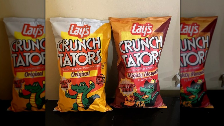 two bags of Lay's Crunch Tators