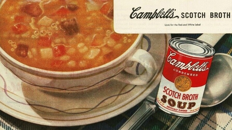 Print ad for Campbell's Scotch broth soup from 1945