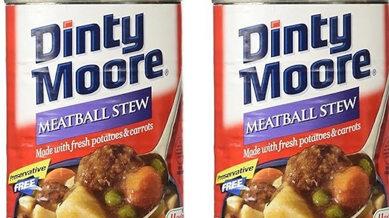 Dinty Moore meatball stew cans