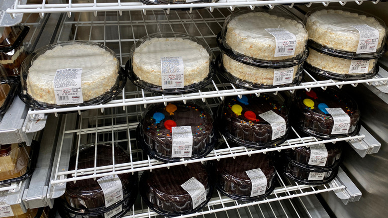 Costco cakes on a rack