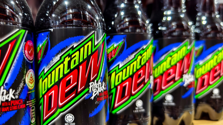 Mountain Dew Pitch Black glass bottles