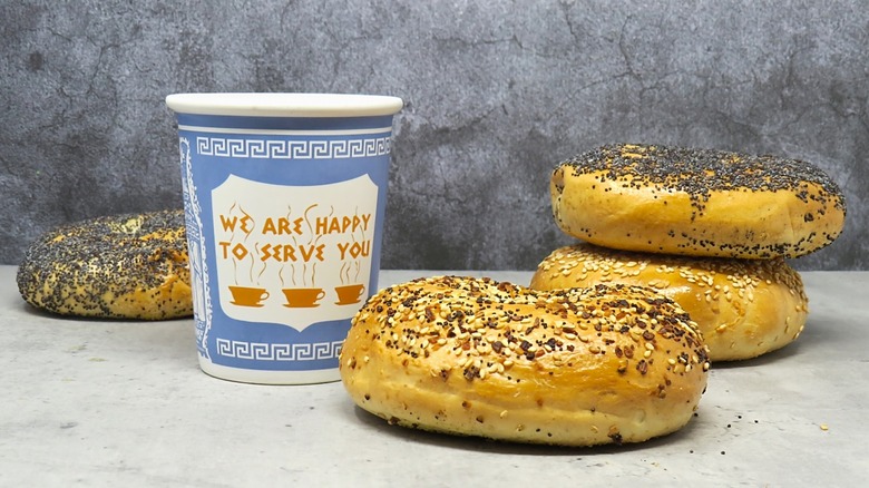 Bagels and a cup of coffee