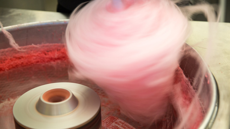 pink cotton candy spinning