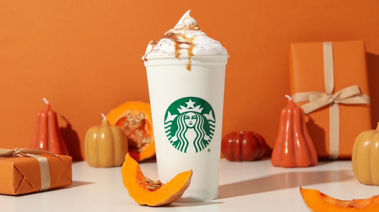 Pumpkin spice latte with pumpkin